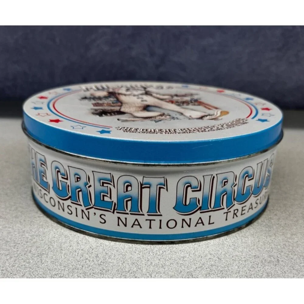 1986 The Great Milwaukee Circus Parade Commemorative Tin Carousel Frosted Animal